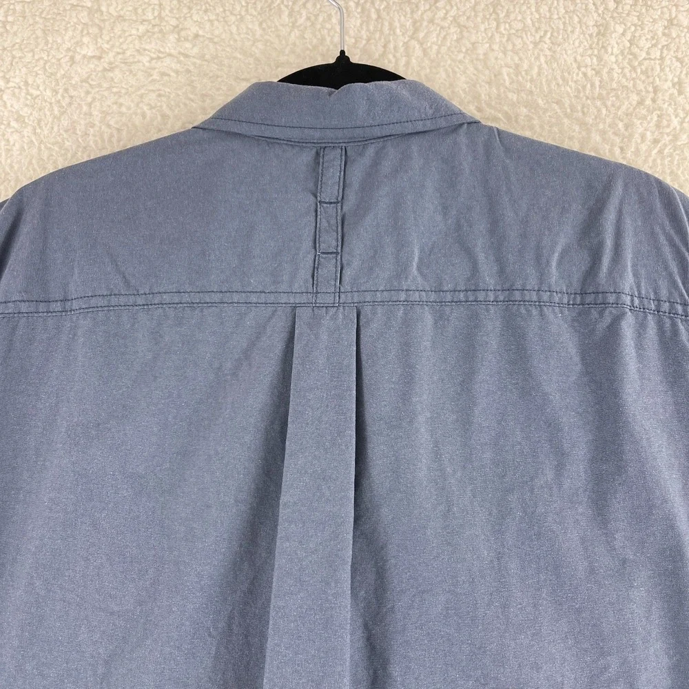 The North Face Button-Up Shirt Mens Size Large Blue‎ Short Sleeve Pocket Casual